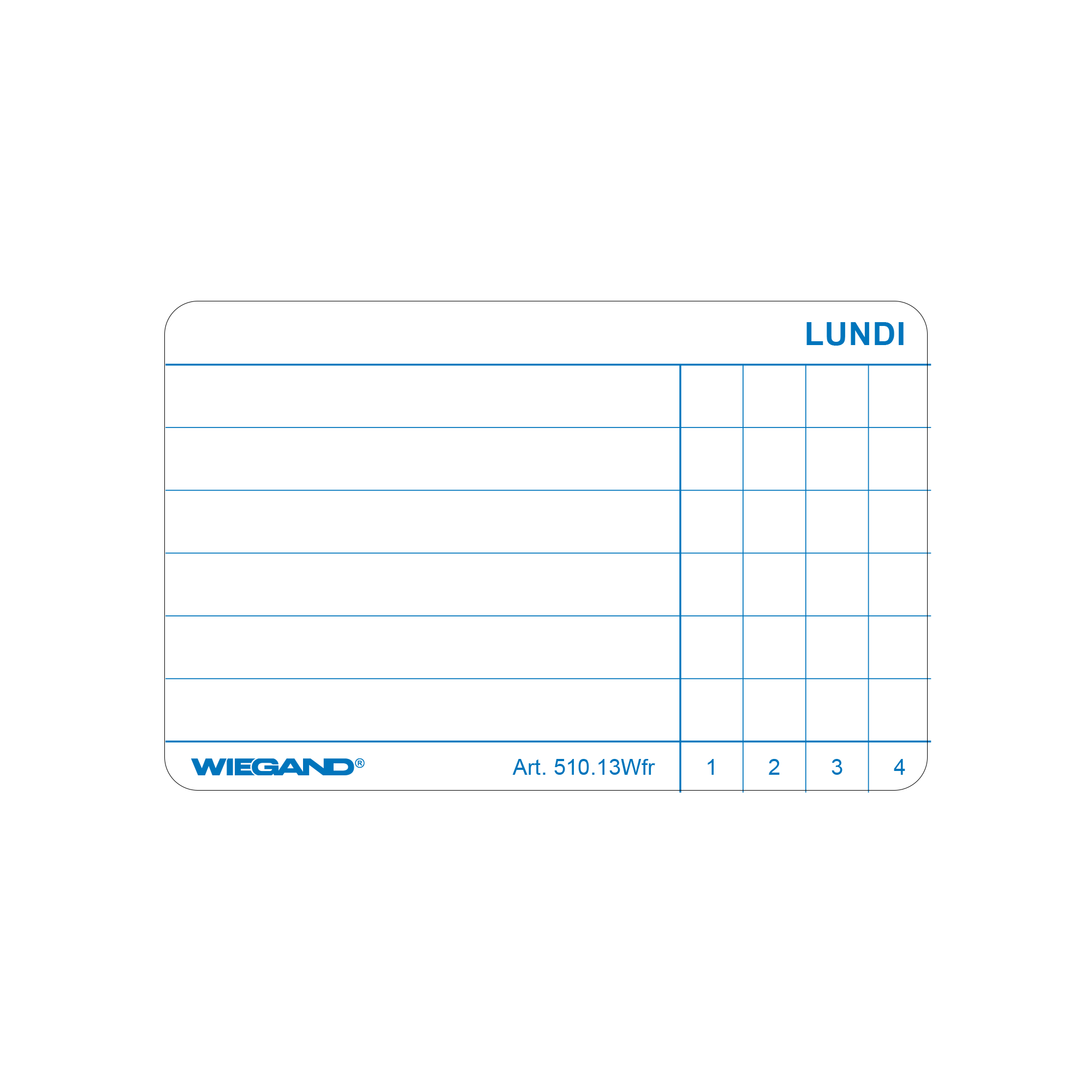 Etiketten für Medikation,  mit Wochentagen, in Französisch