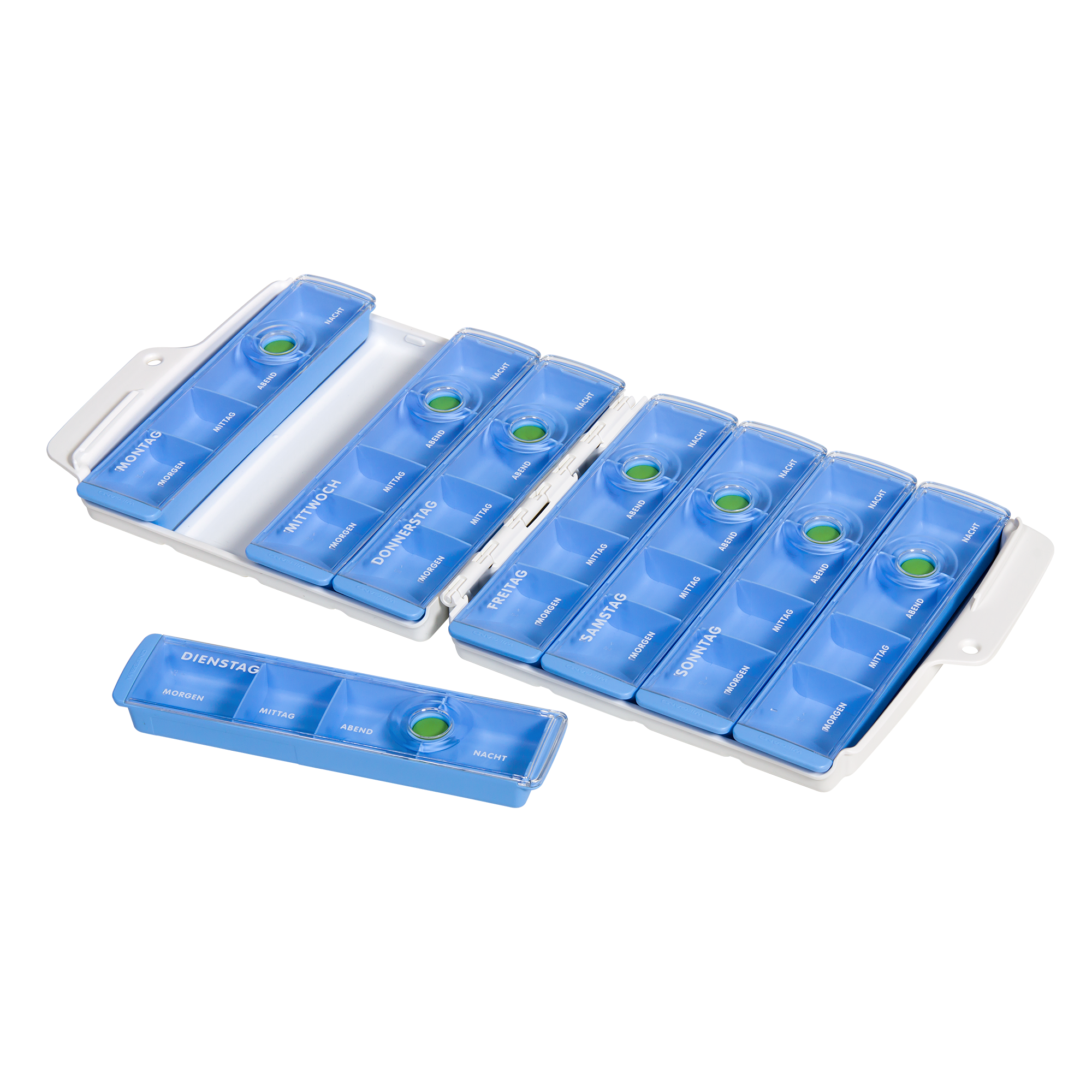 WiBox pro, Wochenset mit Wochentagen und Abgabeperioden - Text in Deutsch