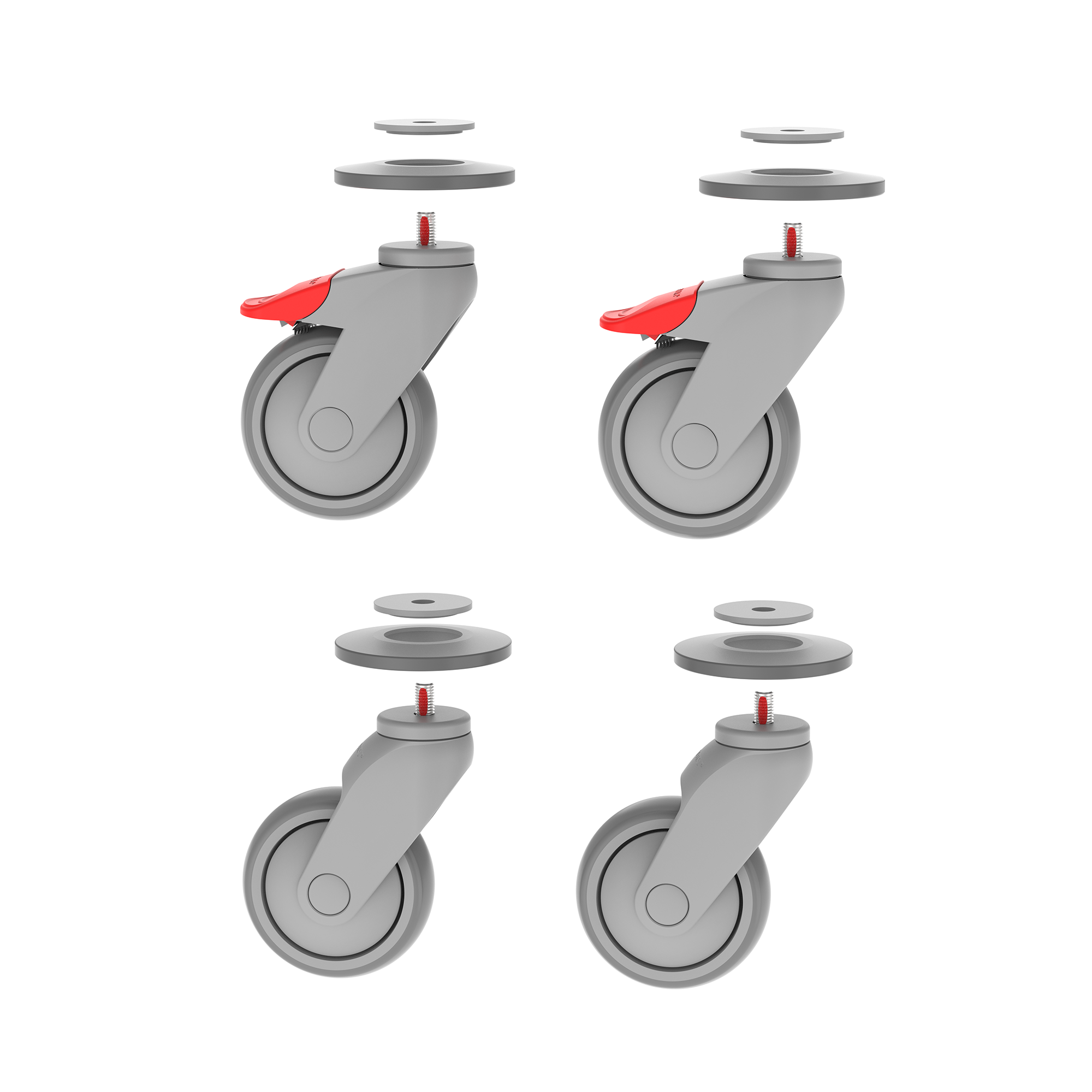 Swivel castor wheel set plastic ø100mm
